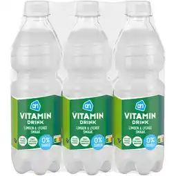 Albert Heijn AH Vitamin drink limoen lychee 0% 6-pack aanbieding