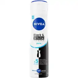 Albert Heijn NIVEA Black &white pure anti transpirant spray aanbieding