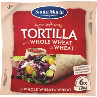 Albert Heijn Santa Maria Tortilla wraps met volkorentarwe 6x larg aanbieding