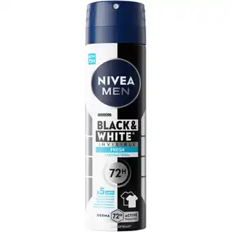 Albert Heijn NIVEA Men black & white fresh deodorant spray aanbieding