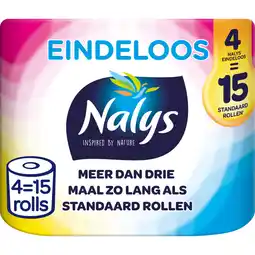 Albert Heijn Nalys Eindeloos toiletpapier 2-laags 4=15 rol aanbieding