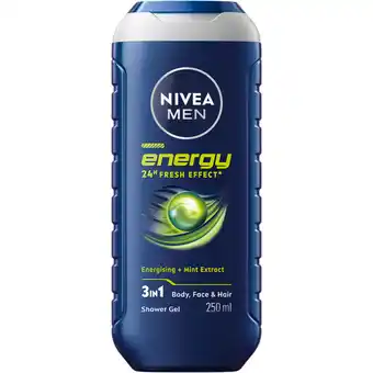 Albert Heijn NIVEA Men energy douchegel 3-in-1 met mint aanbieding