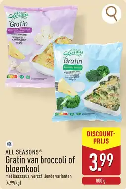 ALDI All Seasons Gratin van Broccoli of Bloemkool aanbieding
