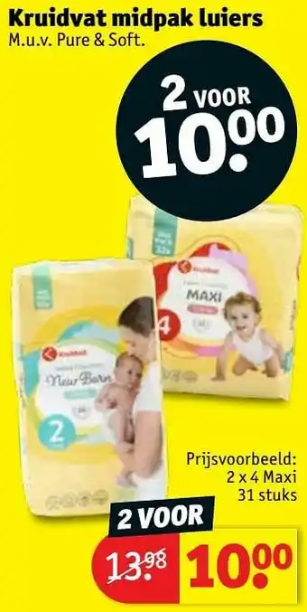 Kruidvat Kruidvat midpak luiers 4 maxi aanbieding