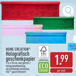 ALDI Home Creation Holografisch Geschenkpapier aanbieding