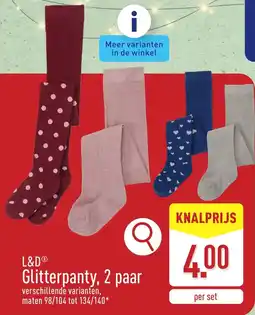 ALDI L&D Glitterpanty aanbieding