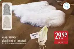 ALDI Home Creation Vloerkleed uit Lamsvacht aanbieding