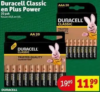 Kruidvat Duracell classic en plus power aanbieding