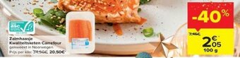Carrefour zalmhaasje kwaliteitsketen 100g aanbieding