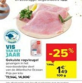 Carrefour Gekuiste rogvleugel 100g aanbieding