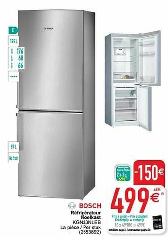 Cora Bosch réfrigérateur koelkast kgn33nleb aanbieding