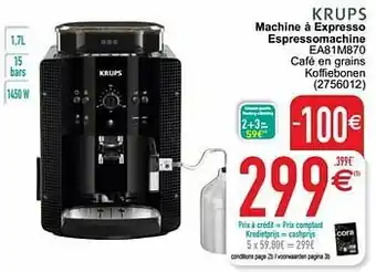 Cora Krups machine à expresso espressomachine ea81m870 aanbieding