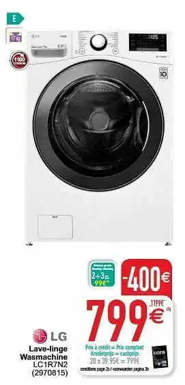 Cora Lg lave-linge wasmachine lc1r7n2 aanbieding