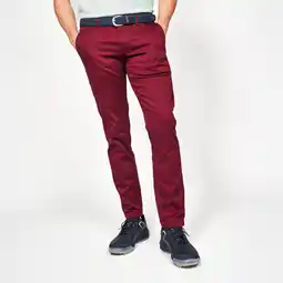 Decathlon Golfbroek voor heren MW500 chino katoen bordeaux aanbieding