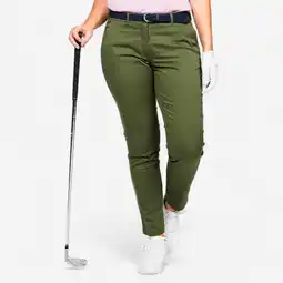 Decathlon Chino broek voor golf dames MW500 katoen kaki aanbieding