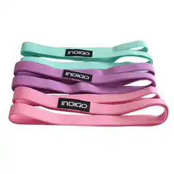 Decathlon Elastische Stoffen Bandjes 3 Niveaus van Weerstanden INDIGO 208*3 cm aanbieding