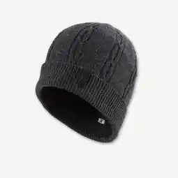 Decathlon Gebreide wollen skimuts met kabels voor volwassenen grijs aanbieding