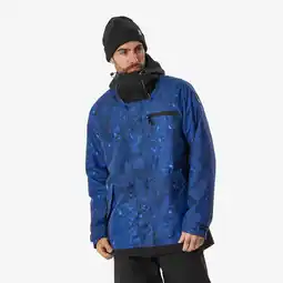 Decathlon Warme en ademende snowboardjas voor heren SNB 100 dessin blauw aanbieding
