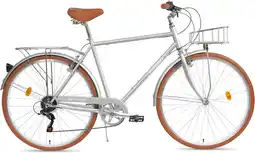 Decathlon Southken - 28 Stadsfiets, Klassiek, Mand, Comfort Zitje, 7 versn- Grijs aanbieding