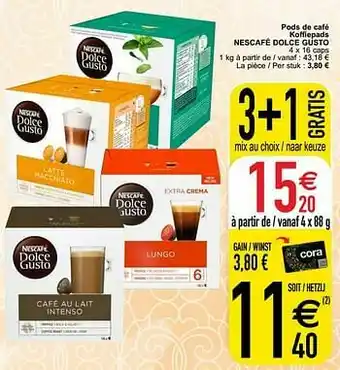Cora Pods de café koffiepads nescafé dolce gusto aanbieding