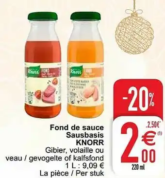 Cora Fond de sauce sausbasis knorr aanbieding