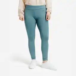 Decathlon Legging voor ruitersport dames warm met silicone inzetstukken asgroen aanbieding
