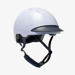 Decathlon Paardrijcap voor volwassenen en kinderen CH100 zachtpaars kosmosblauw aanbieding