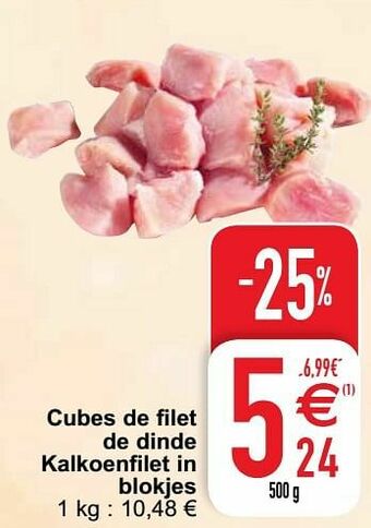 Cora Cubes de filet de dinde kalkoenfilet in blokjes aanbieding