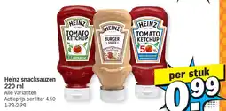 Albert Heijn Heinz snacksauzen 220 ml aanbieding