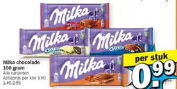 Albert Heijn Milka chocolade 100 gram aanbieding