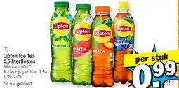 Albert Heijn Lipton Ice Tea 0.5 literflesjes aanbieding