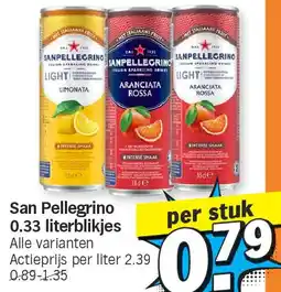 Albert Heijn San Pellegrino 0.33 literblikjes aanbieding
