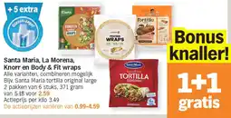 Albert Heijn Santa Maria, La Morena, Knorr en Body & Fit wraps aanbieding