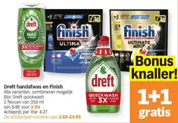 Albert Heijn Dreft handafwas en Finish aanbieding
