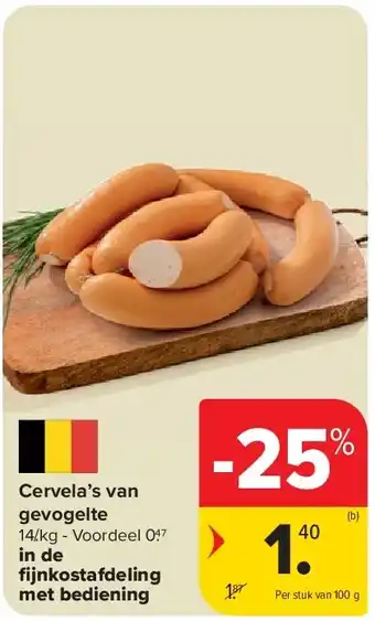 Carrefour Cervela’s van gevogelte aanbieding