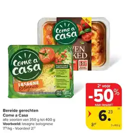 Carrefour Bereide gerechten Come a Casa aanbieding