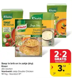 Carrefour Soep in brik en in zakje (dry) Knorr aanbieding