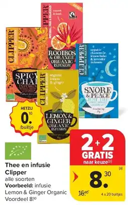 Carrefour Thee en infusie Clipper aanbieding