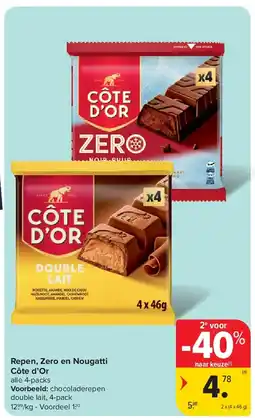 Carrefour Repen, Zero en Nougatti Côte d’Or aanbieding