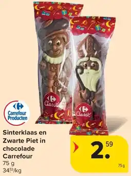 Carrefour Sinterklaas en Zwarte Piet in chocolade Carrefour aanbieding