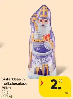 Carrefour Sinterklaas in melkchocolade Milka aanbieding