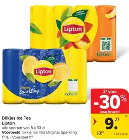 Carrefour Blikjes Ice Tea Lipton aanbieding