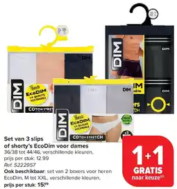 Carrefour Set van 3 slips of shorty’s EcoDim voor dames aanbieding