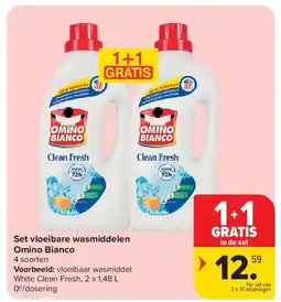 Carrefour Set vloeibare wasmiddelen Omino Bianco aanbieding