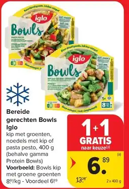 Carrefour Bereide gerechten Bowls Iglo aanbieding
