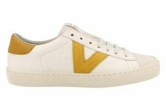 Berca Shoes Victoria Made in Spain Sneaker Laag Dames Mostaza - Wit aanbieding