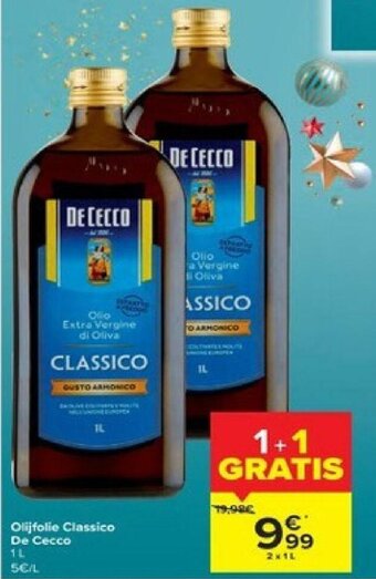 Carrefour Olijfolie classico de cecco aanbieding