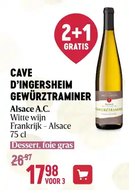 Delhaize CAVE D’INGERSHEIM GEWÜRZTRAMINER aanbieding