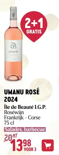 Delhaize UMANU ROSÉ 2024 aanbieding