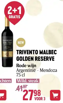Delhaize TRIVENTO MALBEC GOLDEN RESERVE aanbieding